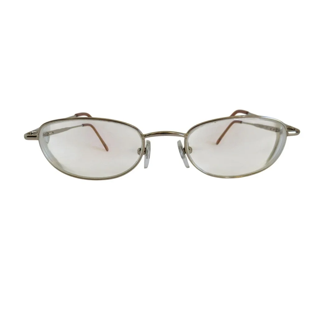 Gold Oval Metal Eyeglasses Frames WMFM4046 48-18-135 Librarian Core Y2K
